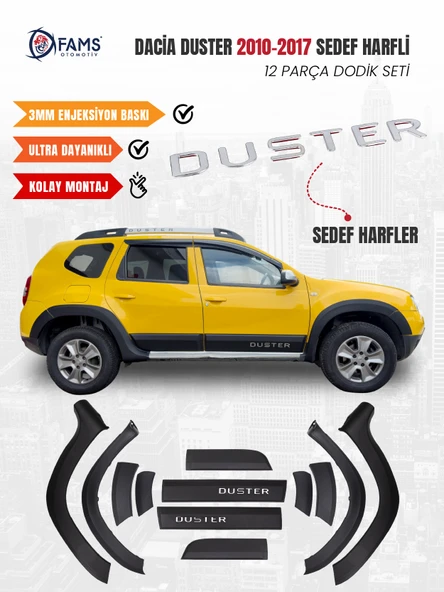 Dacia Duster 2010-2017 Uyumlu Dodik Seti 12 Parça (Sedef Harfli) ürün görseli 1