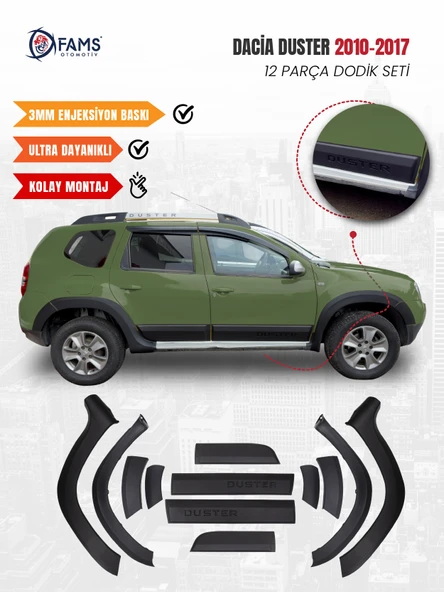 Dacia Duster Uyumlu 2010-2017 Full Dodik Seti 12 Parça (Duster Baskılı) ürün görseli 1