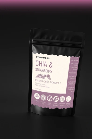 Chia Tohumu & Yaprak Çilek Paraguay Chia Tohumu Çilekli Chia Seeds & Strawberry Chia Series No: 2 ürün görseli 1