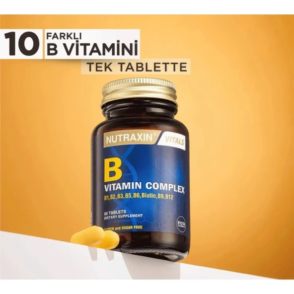 Nutraxin B Vitamin Complex - B Vitamini Takviyesi 60 Tablet - Resim 2