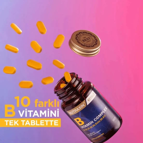 Nutraxin B Vitamin Complex - B Vitamini Takviyesi 60 Tablet - Resim 3