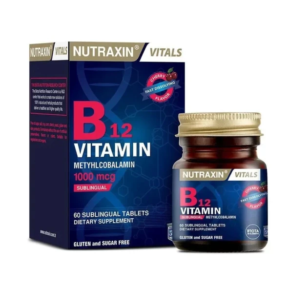 Nutraxin B12 Vitamini 1000 Mcg - Dil Altı Tableti - Hızlı Emilim ürün görseli 1