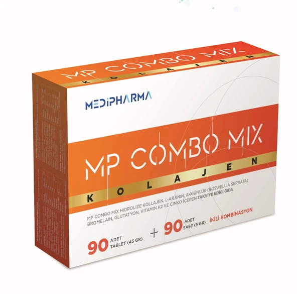 Mp Combo Mix Kolajen 90 Tablet+90 Şase Hidrolize Kolajen, L- Arjinin, Glutatyon, Çinko ve Vitamin K2 Takviye Edici Gıda ürün görseli 1
