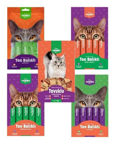 Kiwi Yammies Karışık Sıvı Kedi Ödül Maması*5 Paket ürün görseli 1