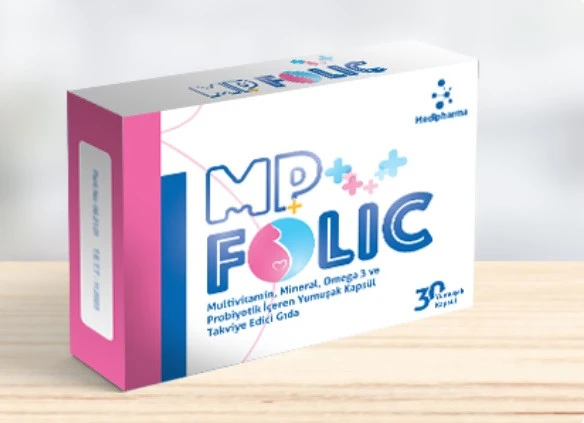 Mp Folic 30 Tablet Multivitamin, Mineral, Omega-3 ve Probiyotik Içeren Takviye Edici Gıda ürün görseli 1