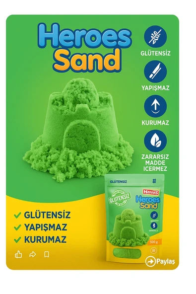 Sand Glütensiz Doğal Kinetik Oyun Kumu 500 gr – Yapışmaz ve Kurumaz ürün görseli 1