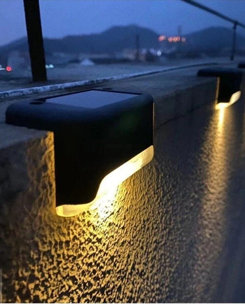 Solar Güneş Enerjili LED Lamba Dekoratif 2 Adet Köşebent Merdiven Veranda Dekor Bahçe Aydınlatma ürün görseli 1