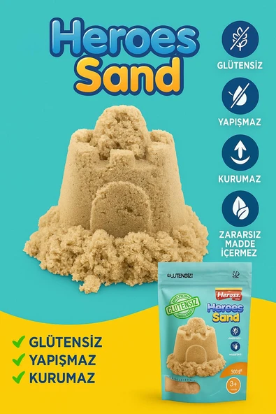 Sand Glütensiz Doğal Kinetik Oyun Kumu 500 gr – Yapışmaz ve Kurumaz ürün görseli 1