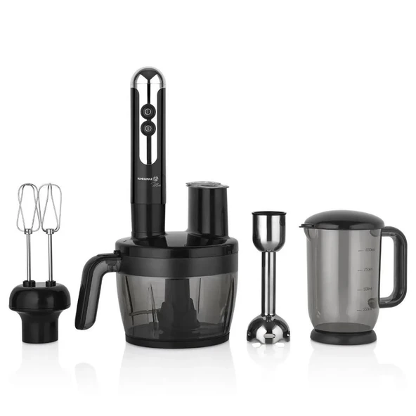 KORKMAZ A457-06 MİA MULTİ BLENDER SET SİYAH/KROM ürün görseli 1
