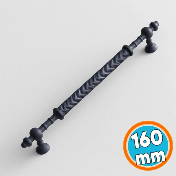 Mobilya Çekmece Mutfak Dolabı Dolap Kapak Kulpları Kulbu Siyah Metal Kulp 160 mm (16 cm) ürün görseli 1