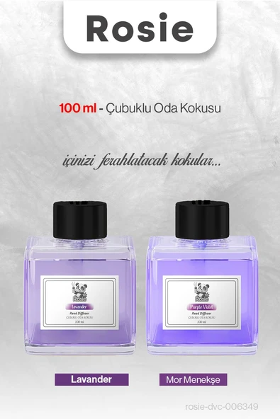 Lavanta ve Mor Menekşe ROSIE Çubuklu Oda Kokusu 100 ml ürün görseli 1