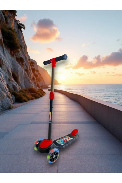 Swing Işıklı 3 Tekerlekli Scooter Kırmızı ürün görseli 1