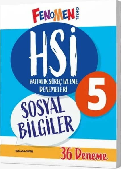 5. Sınıf Sosyal Bilgiler HSİ Haftalık Süreç İzleme Denemeleri Fenomen Okul Yayınları ürün görseli 1