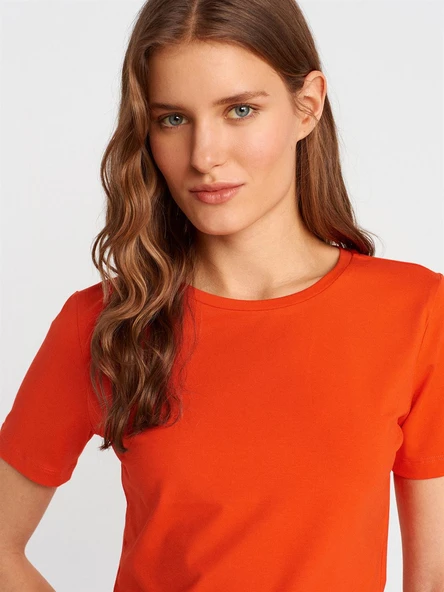 31655 DİLVİN BİSİKLET YAKA CROP TOP - Resim 5