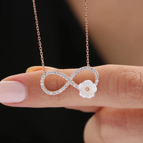 Sonsuzluk Serüveni Flowers Gümüş Kolye - Rose ürün görseli 1