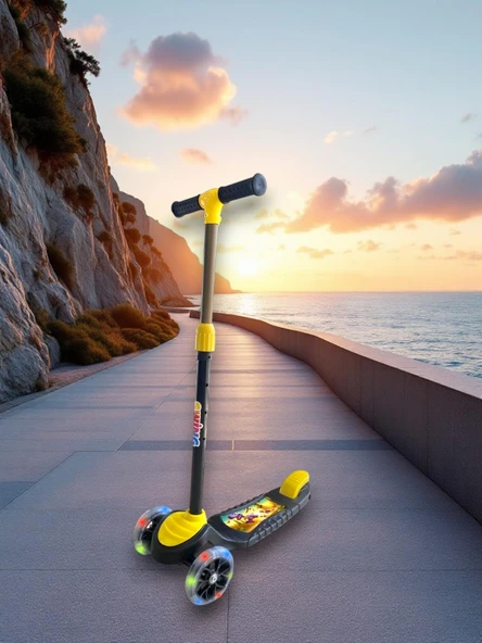 Swing Işıklı 3 Tekerlekli Scooter Sarı ürün görseli 1