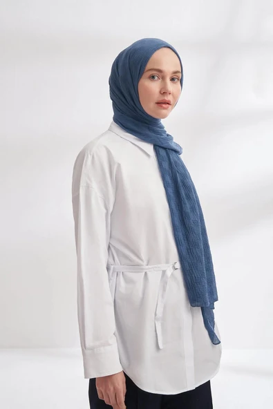 3350 ARMANDA MÜSLİN ŞAL DAMA DESEN - Resim 2