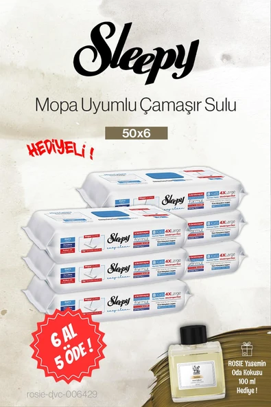 Sleepy 6 AL 5 ÖDE Çamaşır Sulu Mopa Uyumlu 50'li, Rosie Yasemin Oda Kokusu ürün görseli 1