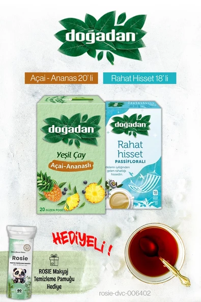Doğadan Açai Ananas ve Rahat Hisset Passifloralı Poşet Çay ve Rosie Hediyeli ürün görseli 1