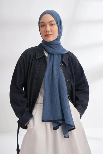 3352 ARMANDA MÜSLİN ŞAL BİYELİ - Resim 3