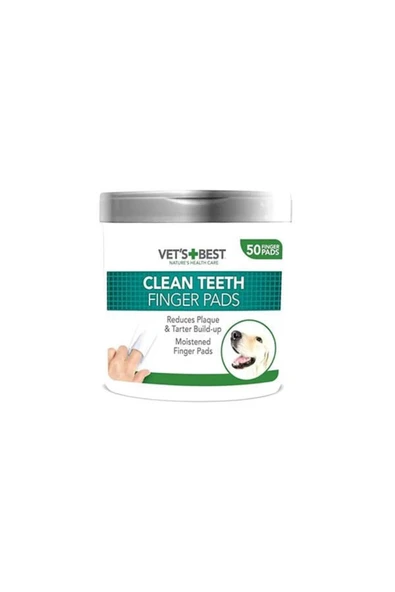 Vet's Best Plak ve Tartar Oluşumunu Engelleyen Köpek Diş Temizleme Parmak Pedi 50 Adet ürün görseli 1