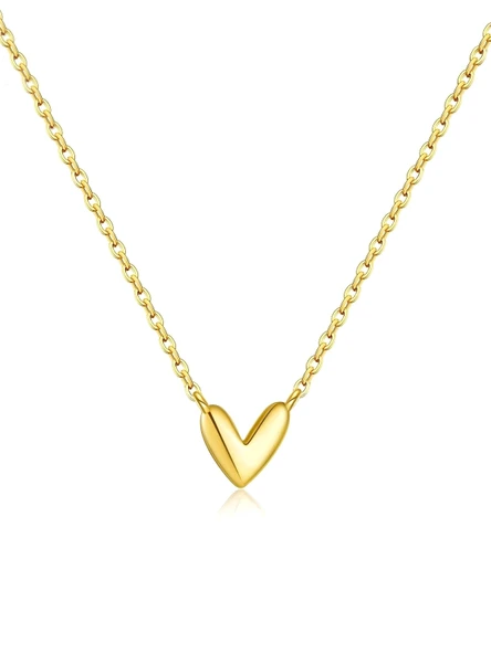 Soft Heart Altın Dokunuş Minimal Kadın Gümüş Kolye ürün görseli 1