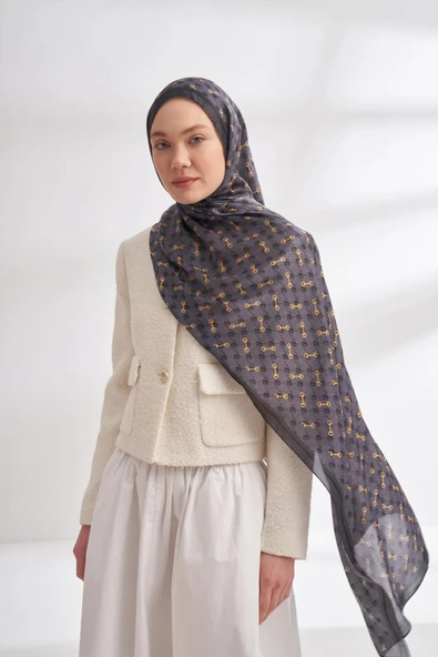 3361 ARMANDA İTHAL VUAL ŞAL MONOGRAM DESEN AA ürün görseli 1