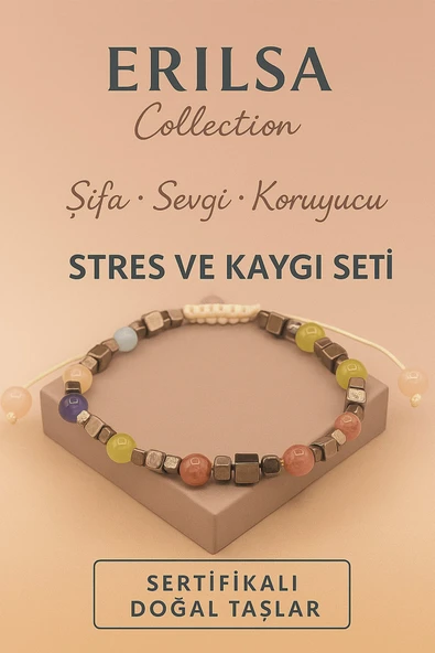 Sertifikalı Stres ve Kaygı Seti – Ametist Çilek Kuvars Prehnit Pembe Kuvars Doğal Taş ürün görseli 1