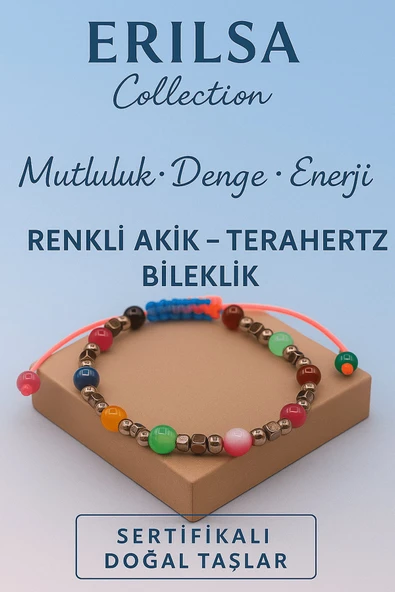 Sertifikalı Terahertz Renkli Akik Taşı Bileklik – Mutluluk, Denge ve Enerji Veren Doğal Taş ürün görseli 1