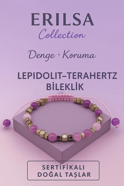 Sertifikalı Terahertz Lepidolit Taşı  Bileklik – Denge, Koruma ve Huzur Veren Doğal Taş ürün görseli 1