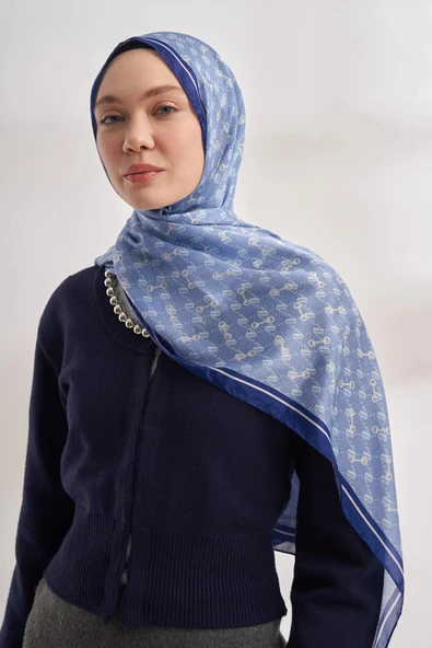 3361 ARMANDA İTHAL VUAL ŞAL MONOGRAM DESEN AA - Resim 6