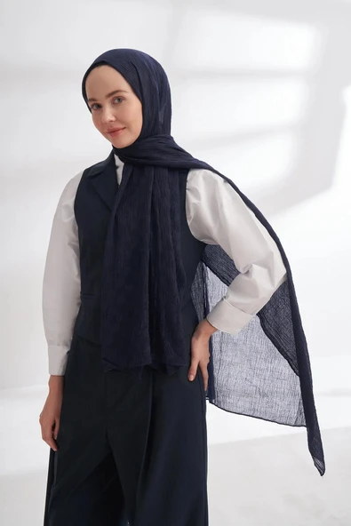 3350 ARMANDA MÜSLİN ŞAL DAMA DESEN - Resim 3