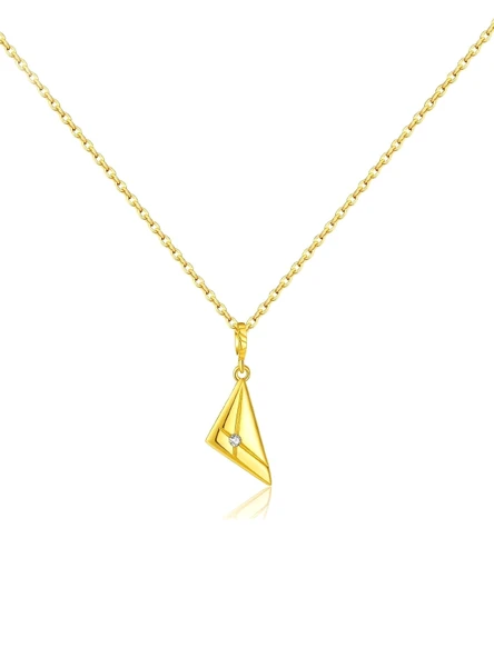 Golden Prism Işıltılı Minimal Kadın Gümüş Kolye ürün görseli 1