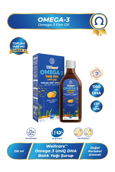 WELLCARE OMEGA 3 UNIQ DHA PORTAKAL ürün görseli 1
