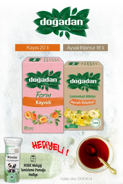 Doğadan Kayısılı ve Ayvalı Ihlamur Poşet Çay ve Rosie Hediyeli ürün görseli 1