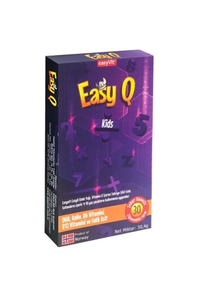 EASYFISHOIL Q OMEGA 3 KOLIN VITAMIN 30 SOFT JEL ürün görseli 1