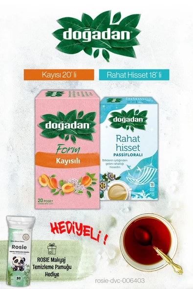 Doğadan Rahat Hisset Passifloralı ve Kayısılı Poşet Çay ve Rosie Hediyeli ürün görseli 1