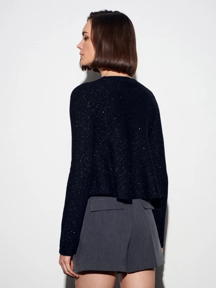 10832 DİLVİN PEPLUM PULLU SİMLİ TRİKO KAZAK - Resim 7