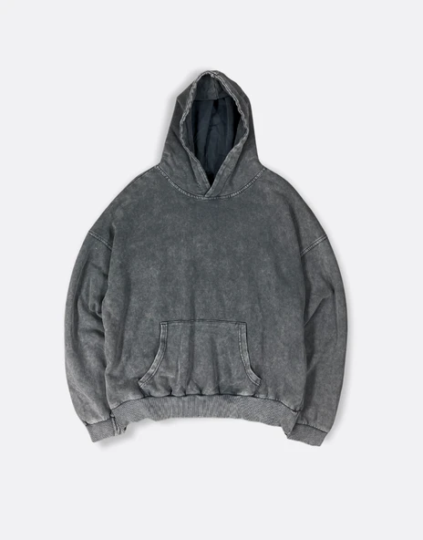 Premium Acid Wash Oversize Hoodie Sweater ürün görseli 1
