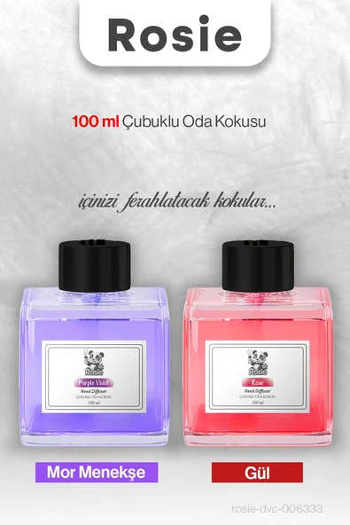 ROSIE Gül ve Mor menekşe Çubuklu Oda Kokusu 100 ml ürün görseli 1