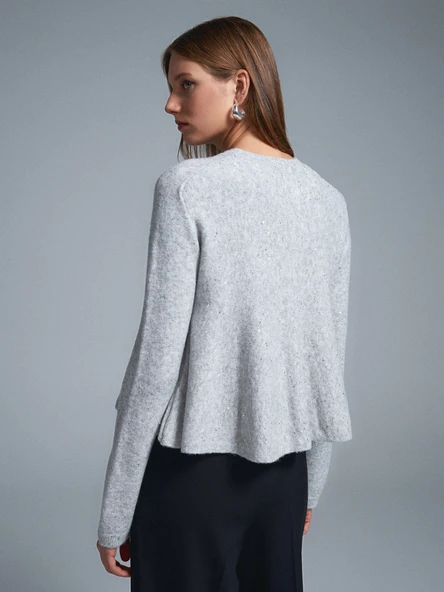 10832 DİLVİN PEPLUM PULLU SİMLİ TRİKO KAZAK - Resim 6