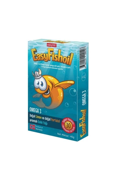 EASYFISHOIL OMEGA 3 PORTAKAL LIMON 30 TABLET ürün görseli 1