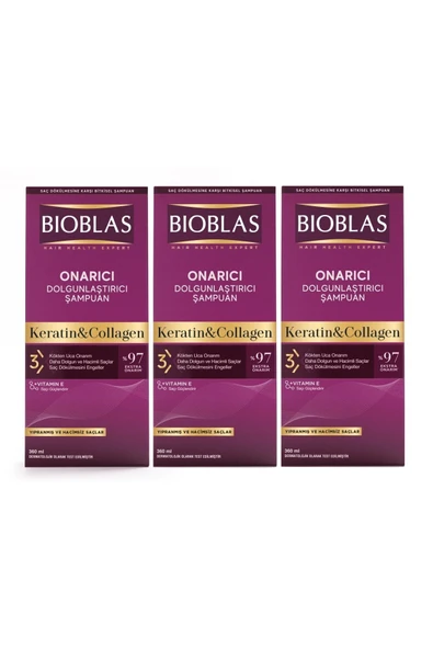 Bioblas Şampuan 360 ml Collagen - Keratin Hacim Şampuanı x 3 Adet ürün görseli 1