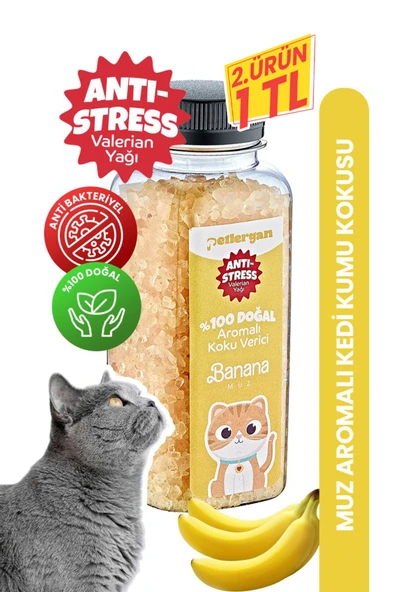 Kedi Kumu Koku Giderici %100 Doğal Aromalı Muz-Valerian Yağı Esanslı Anti Stress 300GR ürün görseli 1