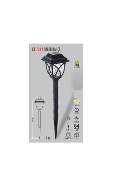 Ct-7317 5w Solar Bahçe Armatürü ürün görseli 1
