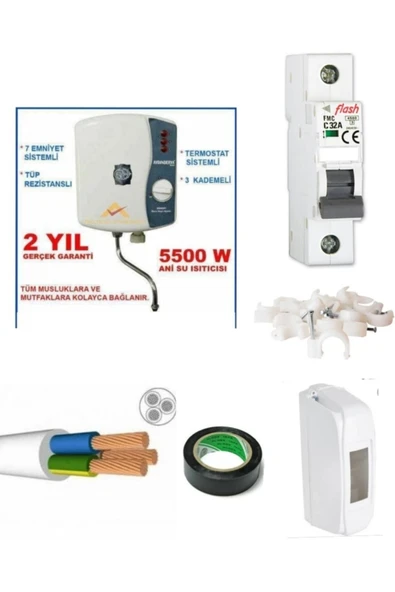 5500w Mutfak Şohbeni 3 Mt Kablolu Tam Takım Set ürün görseli 1