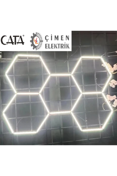 CT-9082 Anzer LED Lineer hexagon altıgen showroom lambası Armatür Beyaz Işık 360 ürün görseli 1