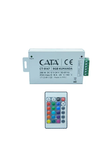 Rgb Şerit Led Için Modül Ve Uzaktan Kumanda Rgb Renk Kontrolcüsü Ct-9147 ürün görseli 1