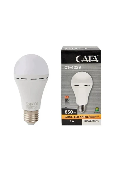 CT-4229 9W ŞARJLI LED AMPUL 1 ADET (BEYAZ) (PARLA) ürün görseli 1