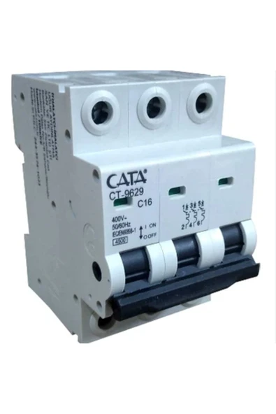 CT 9629 3X16A 4.5kA C Tipi Otomatik Sigorta ürün görseli 1